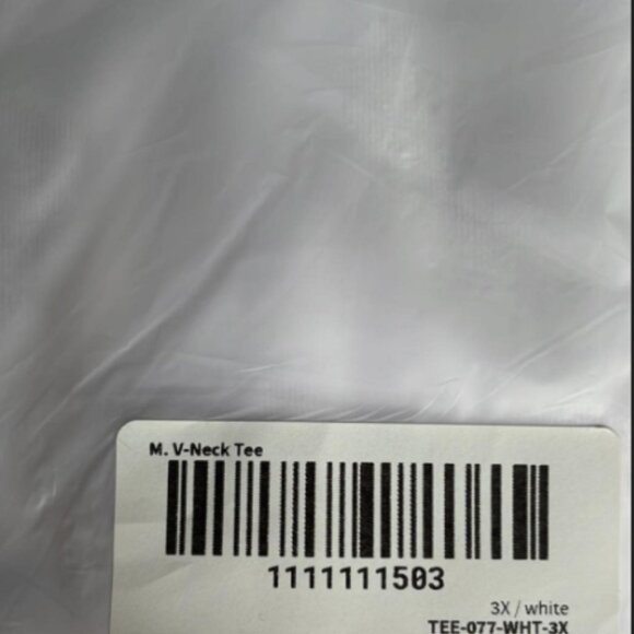 FRANC White V-Neck Tee - 3X - Picture 8 of 9